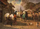 Charles Coumont, Scène animée, huile sur toile