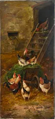 Eugène Fromentin, Scène de basse cour, huile sur toile