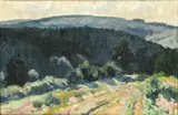 Richard Heintz, Paysage près de Stoumont au printemps, huile sur toile