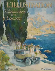 Gustave Mossa, Couverture originale pour l'Illustration, 1924: L'automobile et le tourisme, aquarelle