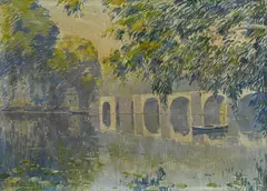 Paul Mathieu, Matinée de printemps, Mantes, huile sur toile