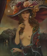 Albert De Villeroux, Au balcon de Flore, huile sur toile