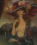 Albert De Villeroux, Au balcon de Flore, huile sur toile