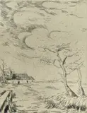 Maurice de Vlaminck, Chemin, 1934, gravure sur arches filigrané, numéroté 160/386