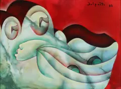 Charles Delporte, Rythme, 1983, huile sur panneau