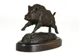 Josechu Lalanda, Sanglier, 1996, sculpture en bronze à patine brune