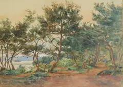 Théodore Hannon, Ile Sainte Marguerite (Cannes), aquarelle