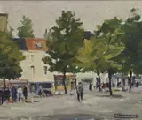 Piet Volckaert, Le marché du jeu de balle, 1968, huile sur toile