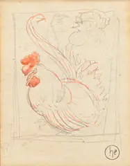 Henri Evenepoel, Cocorico, crayon et aquarelle