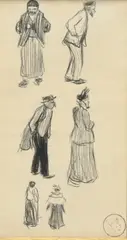 Henri Evenepoel, Silhouettes parisiennes, vers 1893 - 1894, fusain