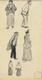 Henri Evenepoel, Silhouettes parisiennes, vers 1893 - 1894, fusain
