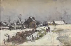 Isidore Verheyden, Paysage sous la neige, huile sur toile