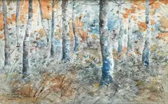 Nestor Outer, La saison dorée, aquarelle