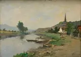 Paul Hermanus, Bord de Meuse, huile sur panneau