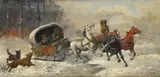 Vladimir Georgievic Orlov, Troïka attaquée par les loups, huile sur toile
