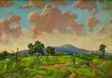 Stepan Kolesnikov, Paysage de printemps, 1951, huile sur toile
