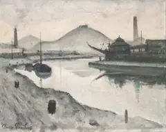 Pierre Paulus, Bord de Sambre, huile sur toile