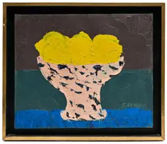 Fernand Dubuis, La coupe de marbre, 1988, huile sur toile