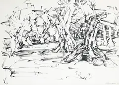 Gérard Altmann, Composition, 1975, encre sur papier