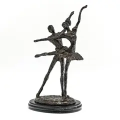 Bernard Kim, Couple de danseurs, sculpture en bronze à patine brune