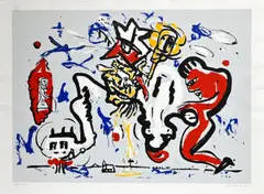 Fred Bervoets, Sans titre, 1991, Lithographie couleur, numéroté en bas à gauche 57/150