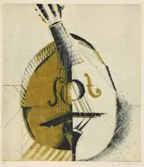 Brigitte Coudrain, Violon, lithographie couleur