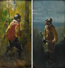 Georges Appert, Deux portraits de mousquetaires, deux huiles sur panneaux