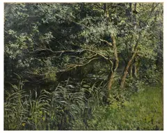 Léon Houyoux, Bord de rivière, huile sur toile