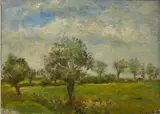 Ferdinand Coenraets, Paysage de campagne, huile sur toile