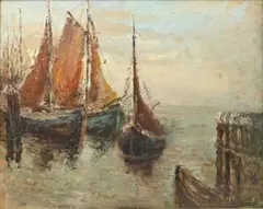 Ferdinand Coenraets, Marine, huile sur toile