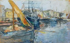 Henri Paillard, La port de Martigues, pastel