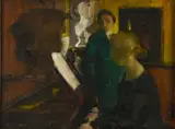 Georges Van Zevenberghen, Prélude, ou la leçon de piano, huile sur panneau