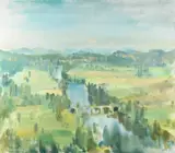 Clément Serneels, Paysage des Marches, 1981, huile sur toile