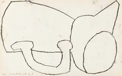 Mario De Brabandere, Nature morte au bidon d'huile, 2001, Encre noire sur papier