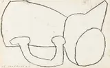 Mario De Brabandere, Nature morte au bidon d'huile, 2001, Encre noire sur papier