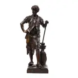 Eutrope Bouret, Le travail, sculpture en bronze à patine brune