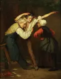 Nicolas Legrand, La fin de soirée, 1854, huile sur panneau