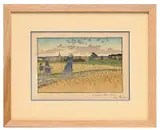 Henri Rivière, Le Bourg de Perros-Guirec, lithographie couleur