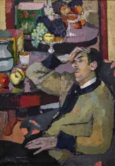 Estelle Juste, Portrait du peintre Philibert Cockx, huile sur toile