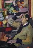 Estelle Juste, Portrait du peintre Philibert Cockx, huile sur toile