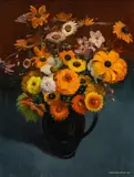 Frans Depooter, Bouquet Doré, 1951, huile sur panneau