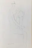 Idel Ianchelevici, Nu féminin assis, 1958, crayon sur papier