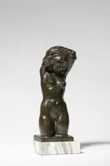 Marius Frédéric Geilfus, Nu féminin, 1945, sculpture en bronze à patine vert foncé