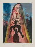 Salvador Dalí, Hamlet, Le Fantôme raconte le meurtre, Eau-forte et aquatinte. Justifié H.C en bas à gauche et signée en bas à droite au crayon