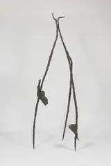 Jef Snauwaert, La chute d'Icare, sculpture en bronze à patine vert