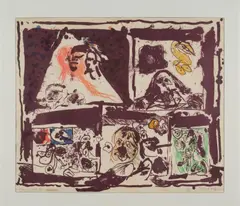 Pierre Alechinsky, Mais où sont-ils, 1963, lithographie couleur sur vélin d'Arche