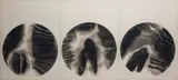 Lidiya Masterkova, Suite de trois oeuvres montées en triptyque, 1977, encre et collage sur papier