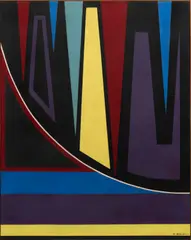 Jo Delahaut, Composition, 1957, huile sur toile