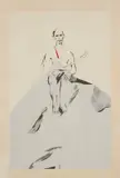 Homme assis by Octave Landuyt, lithographie rehaussée, sold Sep 2022