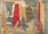 Jean-Luc Moerman, Composition, 1992, technique mixte sur papier
